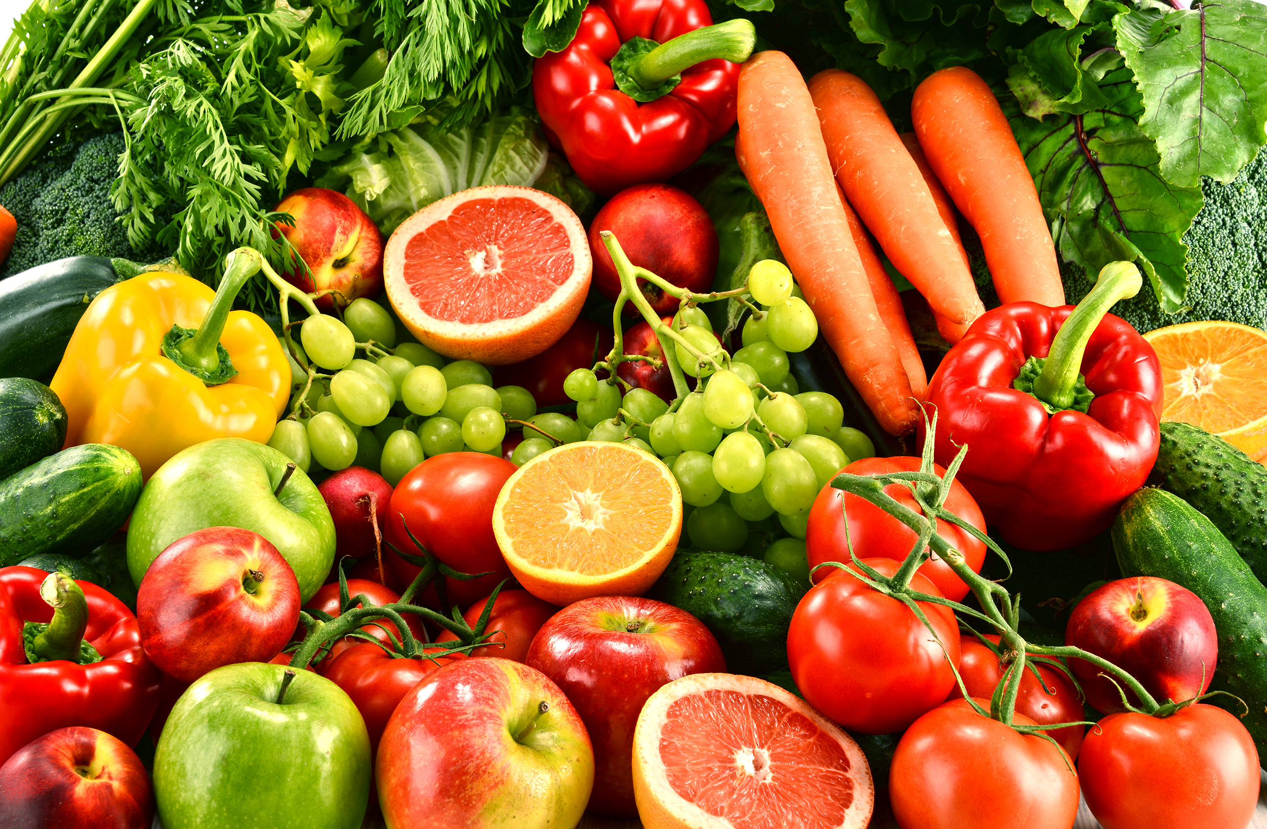Composition of organic fruits and vegetables